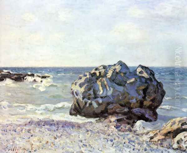 Bay of long country with rock Oil Painting by Alfred Sisley