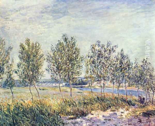 Meadow in By Oil Painting by Alfred Sisley