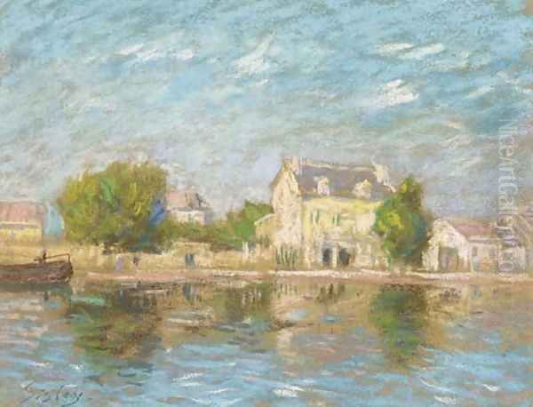 Bord De La Seine À Saint MammÈs Oil Painting by Alfred Sisley