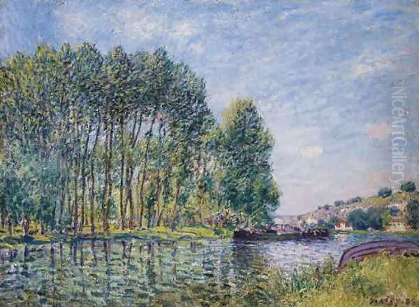 Tournant du Loing à Moret. Printemps Oil Painting by Alfred Sisley