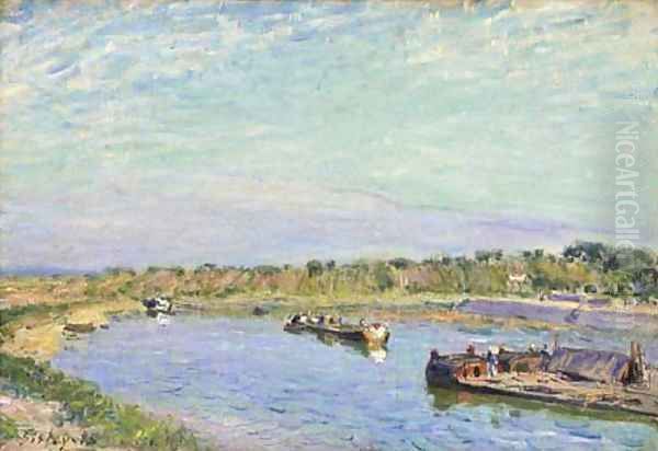 Le Port de Saint Mammes, le matin Oil Painting by Alfred Sisley