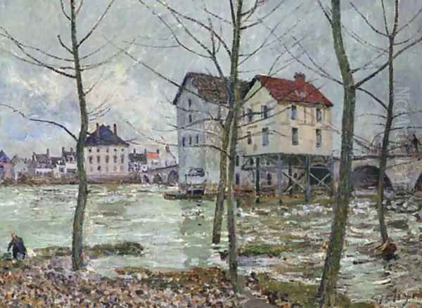 Les moulins de Moret--hiver Oil Painting by Alfred Sisley