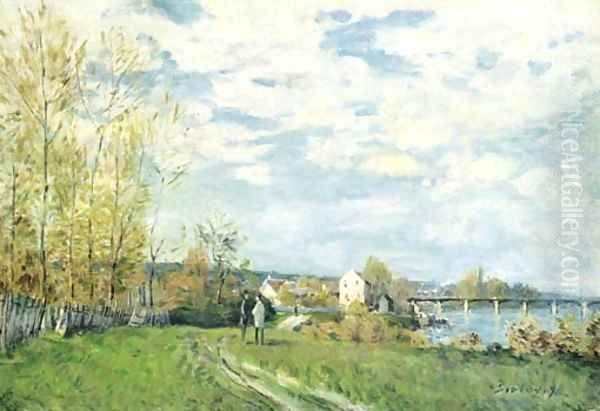 Bords de Seine a Bougival Oil Painting by Alfred Sisley