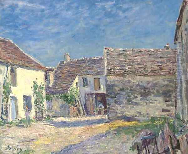 Cour de ferme pres de Moret - Soleil de juillet Oil Painting by Alfred Sisley