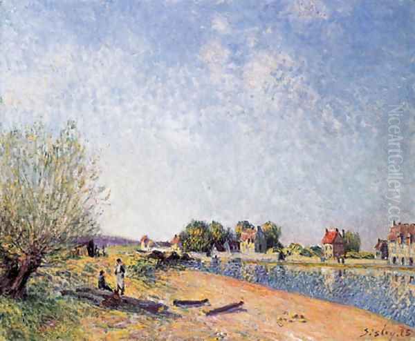 Le canal du Loing a Saint-Mammes Oil Painting by Alfred Sisley