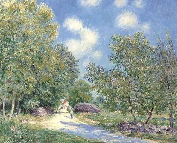 Le matin Le long du bois, au mois de juin Oil Painting by Alfred Sisley