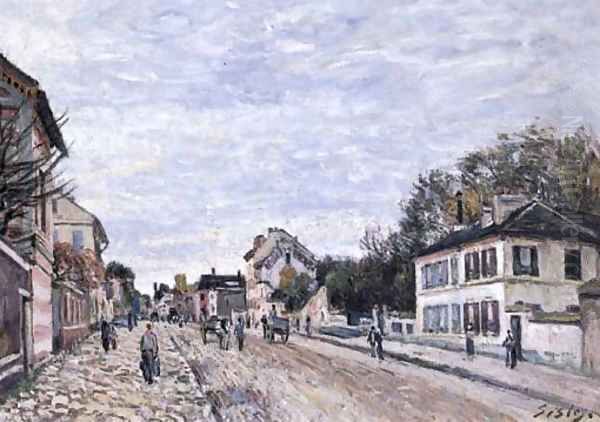 Scène de rue à Marly Oil Painting by Alfred Sisley