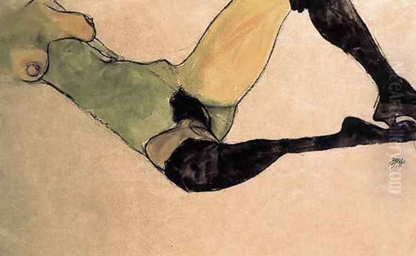 A woman nude body Oil Painting by Egon Schiele