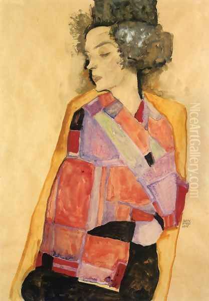 The Daydreamer (Gerti Schiele) Oil Painting by Egon Schiele