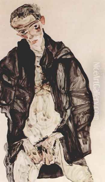 Masturbation 2 Oil Painting by Egon Schiele