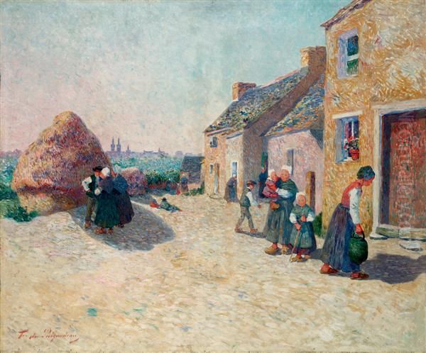 La Cour De Ferme Oil Painting by Ferdinand Loyen Du Puigaudeau