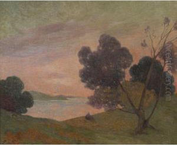 Coucher De Soleil Oil Painting by Ferdinand Loyen Du Puigaudeau