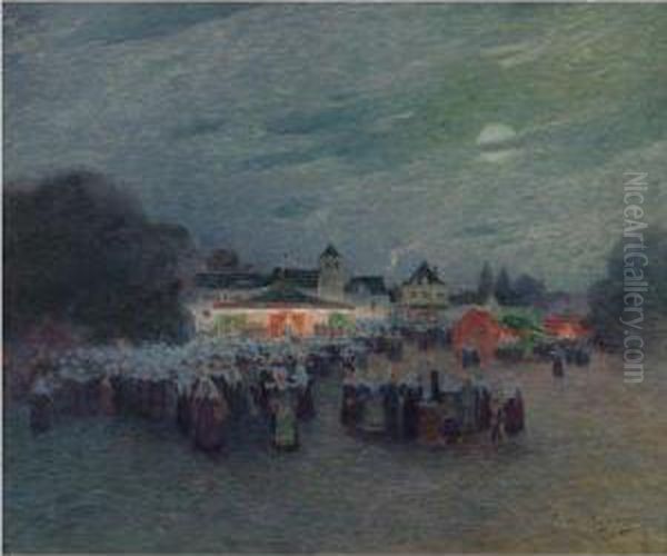 Fete Foraine Oil Painting by Ferdinand Loyen Du Puigaudeau