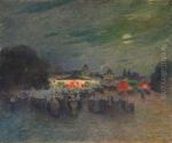 Fete Du 14 Juillet En Bretagne Oil Painting by Ferdinand Loyen Du Puigaudeau