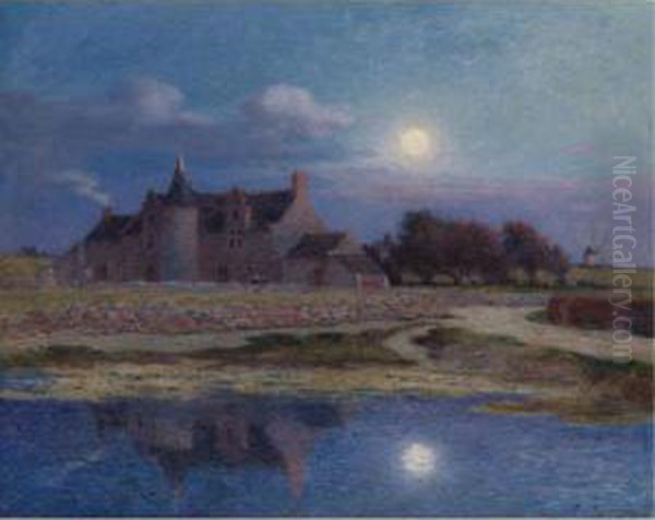 Kervaudu Au Clair De Lune Oil Painting by Ferdinand Loyen Du Puigaudeau