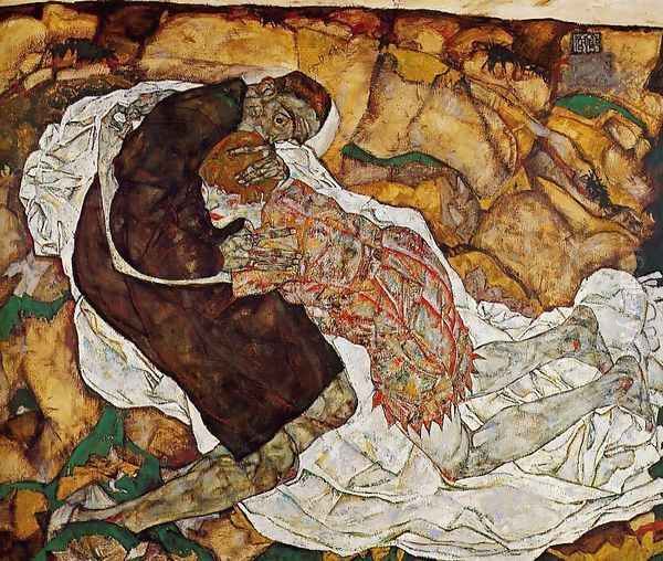 Death And The Maiden Oil Painting by Egon Schiele