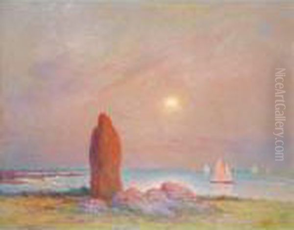 Menhir Oil Painting by Ferdinand Loyen Du Puigaudeau