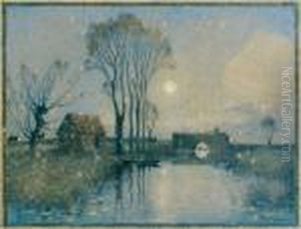 Pont De Pendille Oil Painting by Ferdinand Loyen Du Puigaudeau