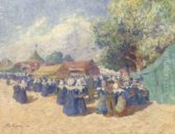 Fete Foraine En Bretagne Oil Painting by Ferdinand Loyen Du Puigaudeau