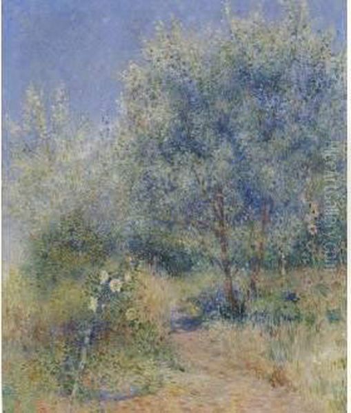 Le Jardin De L'artiste Au Manoir De Kervaudu,1916 Oil Painting by Ferdinand Loyen Du Puigaudeau