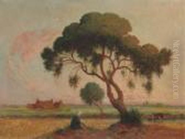 Bretonne Assise Sous Le Grand Arbre Oil Painting by Ferdinand Loyen Du Puigaudeau