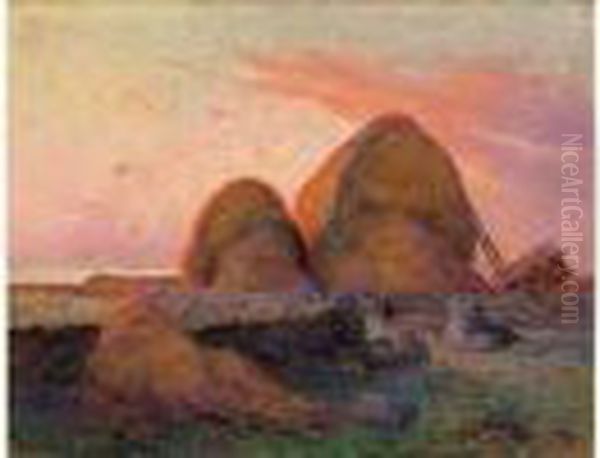 Les Meules Oil Painting by Ferdinand Loyen Du Puigaudeau