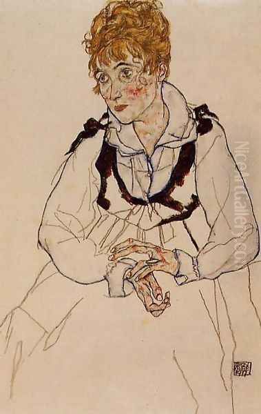 Frau Schiele Oil Painting by Egon Schiele