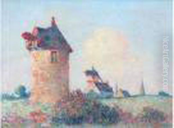  Moulins Au Croisic  Oil Painting by Ferdinand Loyen Du Puigaudeau