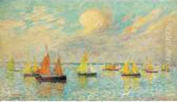 Retour De Peche Au Croisic Oil Painting by Ferdinand Loyen Du Puigaudeau