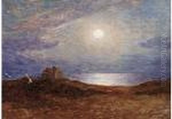 Clair De Lune Sur La Cote De Croisic Oil Painting by Ferdinand Loyen Du Puigaudeau