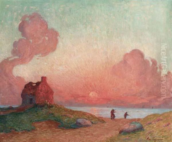 Coucher De Soleil Oil Painting by Ferdinand Loyen Du Puigaudeau