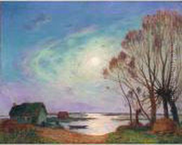 Briere Au Clair De Lune Oil Painting by Ferdinand Loyen Du Puigaudeau