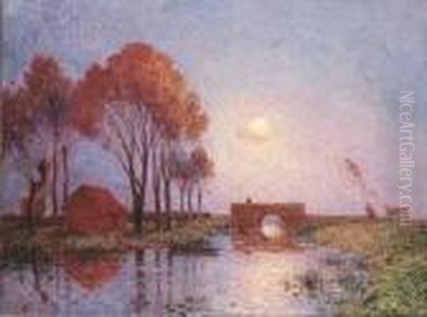 Pont De Pendille Oil Painting by Ferdinand Loyen Du Puigaudeau