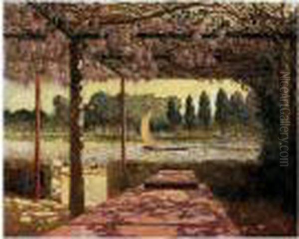 La Treille En Bord De Riviere Oil Painting by Ferdinand Loyen Du Puigaudeau