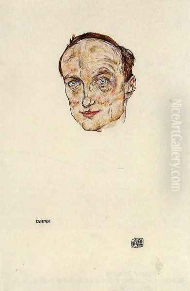 Head Of Dr Fritsch Oil Painting by Egon Schiele