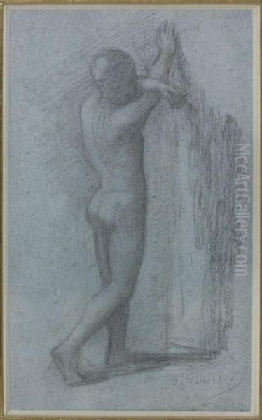 Etude De Jeune Homme Nu Oil Painting by Pierre-Cecile Puvis De Chavannes