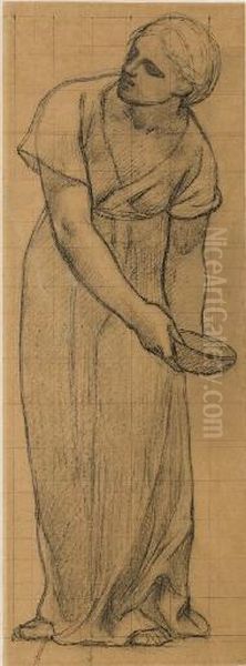 Femme Tenant Une Ecuelle Oil Painting by Pierre-Cecile Puvis De Chavannes