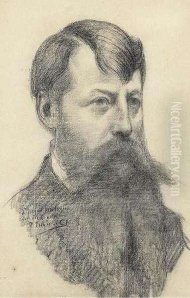 Portrait En Buste D'eugene Montrosier by Pierre-Cecile Puvis De Chavannes