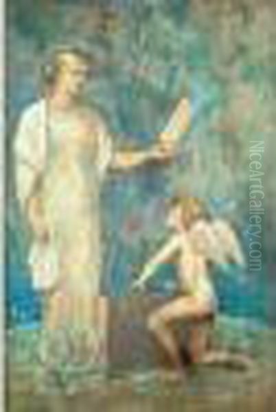 Madame Lithographie Oil Painting by Pierre-Cecile Puvis De Chavannes