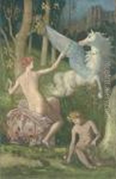 La Fantaisie (fantasy) Oil Painting by Pierre-Cecile Puvis De Chavannes