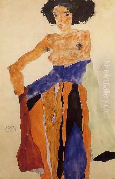 Moa Oil Painting by Egon Schiele