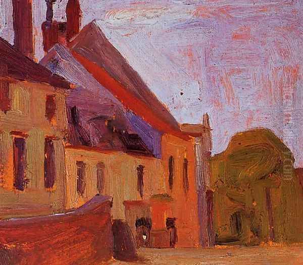 Houses On The Town Square In Klosterneuberg Oil Painting by Egon Schiele