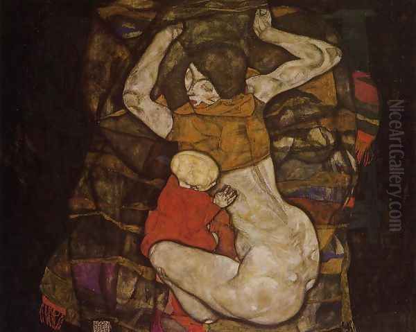 Young Mother Oil Painting by Egon Schiele