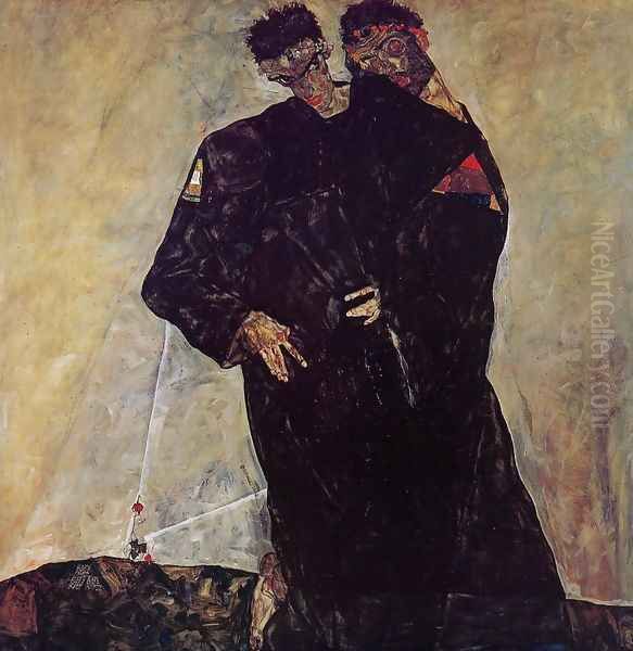 Hermits Oil Painting by Egon Schiele