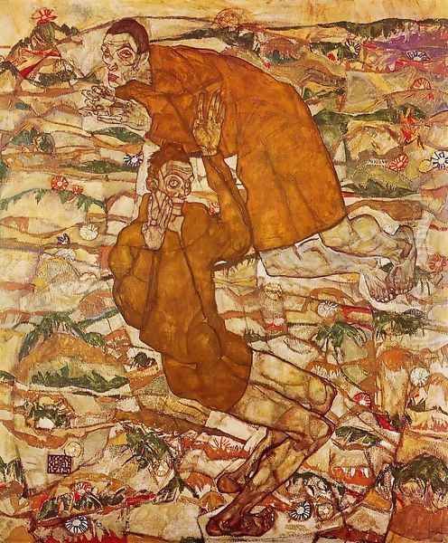 Levitation Oil Painting by Egon Schiele