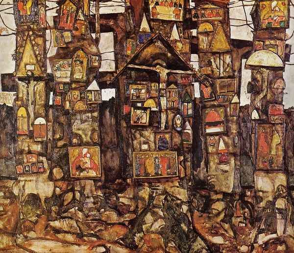 Woodland Prayer Oil Painting by Egon Schiele