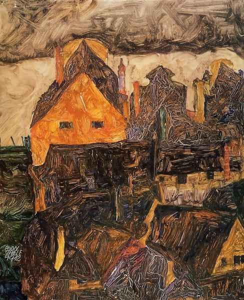 The Old City I Aka Dead City V Oil Painting by Egon Schiele