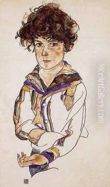 Portrait Of A Boy Oil Painting by Egon Schiele