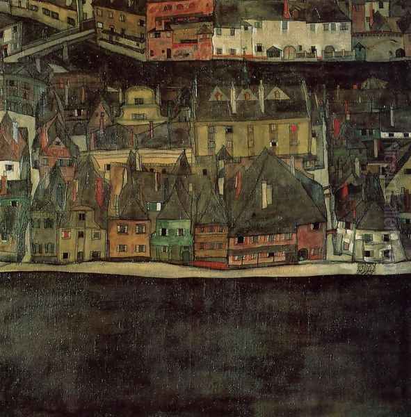 The Small City II Oil Painting by Egon Schiele