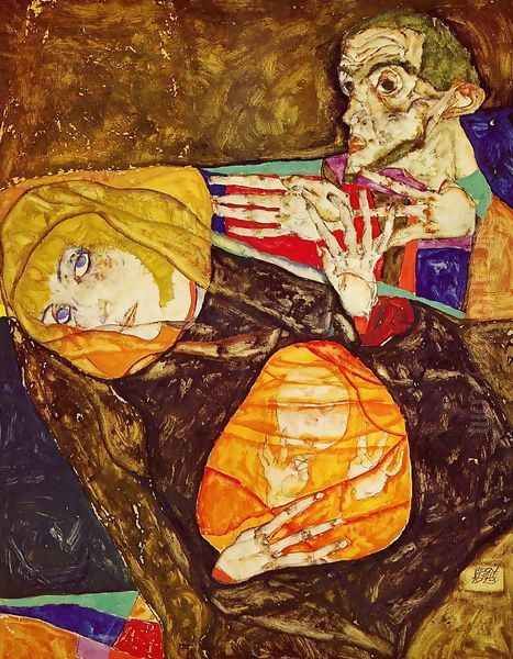 The Holy Family Oil Painting by Egon Schiele